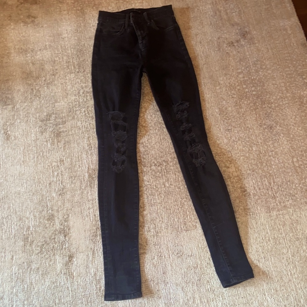 J Brand black denim ripped jeans
